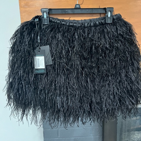 Black Mini Bubble Skirt with Embellished Design for Night Out